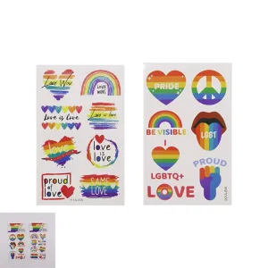 4pk Mardi Gras Rainbow Pride Temporary Tattoos
