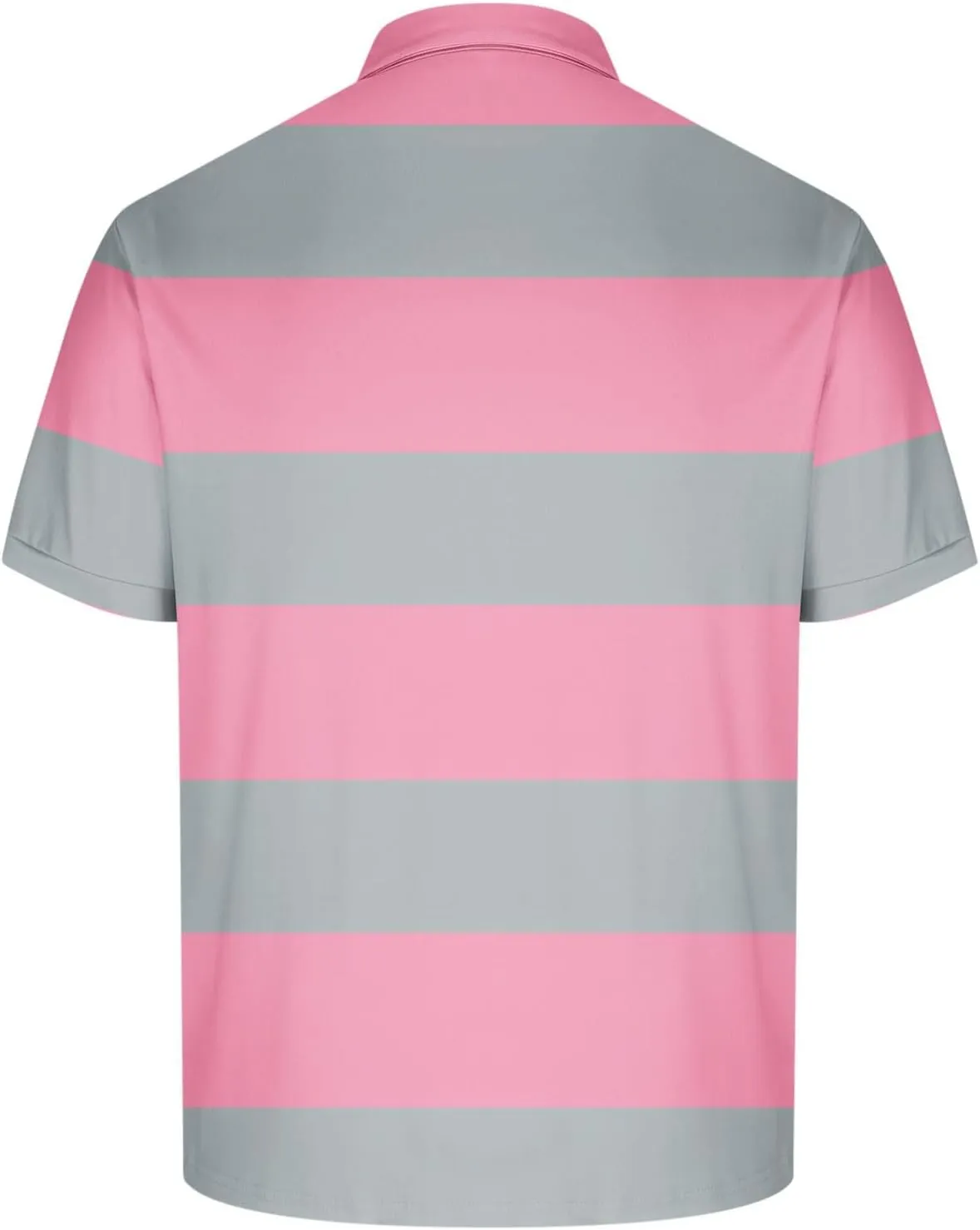 Color Block Golf Shirts for Men Short Sleeve Regular Fit Moisture Wicking Performance Casual Striped Mens Polo Shirts