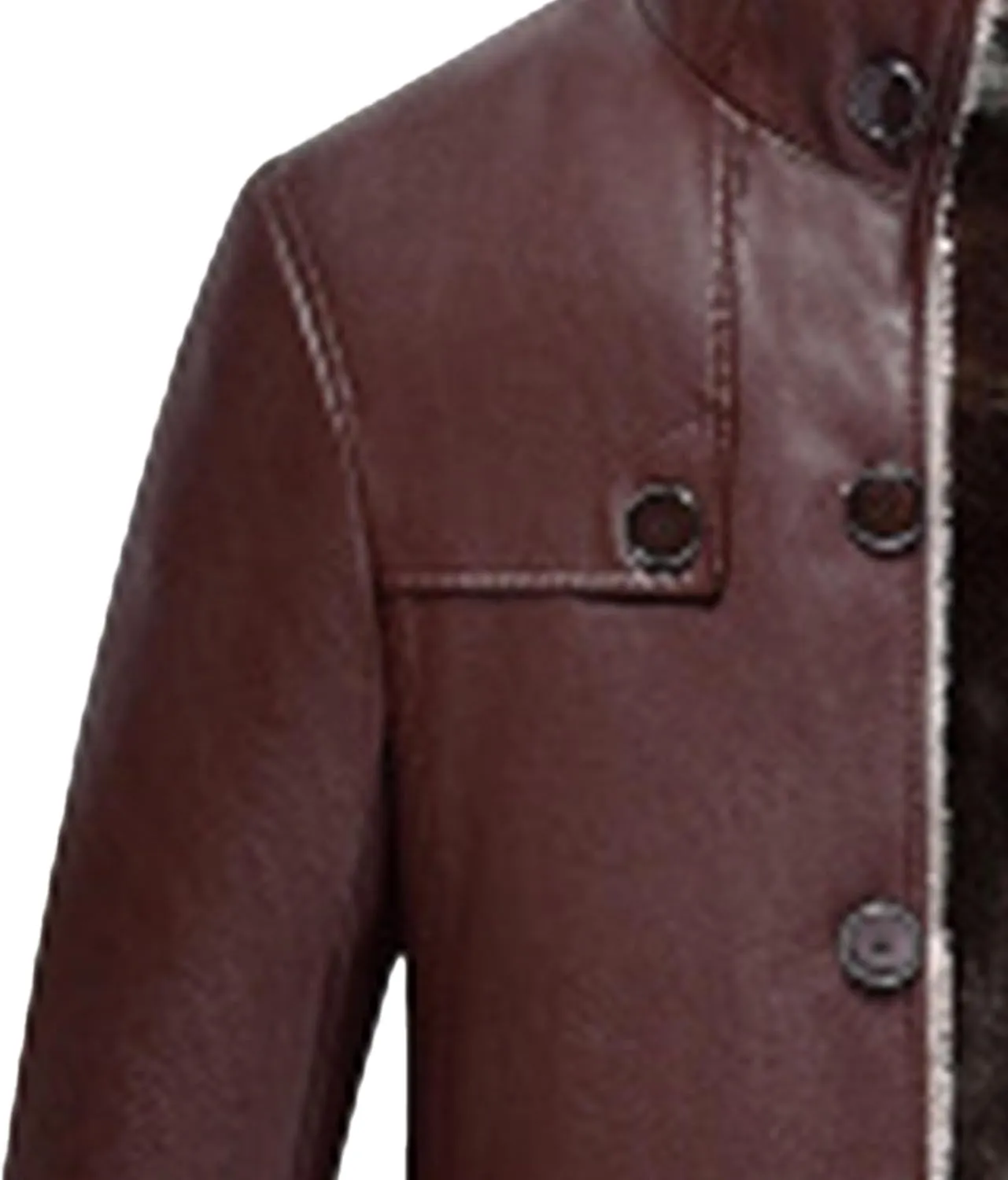 Maiyifu-GJ Mens Faux Leather Jacket Long Trench Coat Fleece Lined Leather Jacket Windproof Warm Thicken Motorcycle Biker Coat