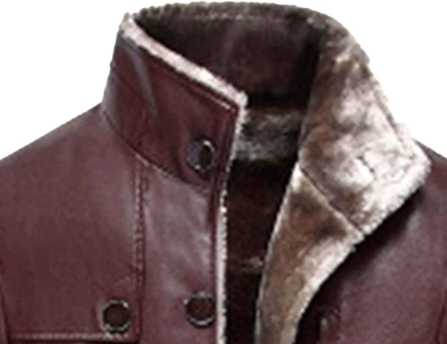 Maiyifu-GJ Mens Faux Leather Jacket Long Trench Coat Fleece Lined Leather Jacket Windproof Warm Thicken Motorcycle Biker Coat