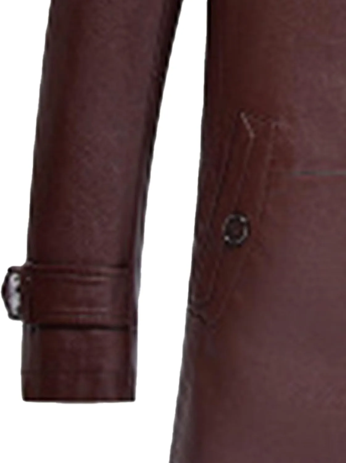 Maiyifu-GJ Mens Faux Leather Jacket Long Trench Coat Fleece Lined Leather Jacket Windproof Warm Thicken Motorcycle Biker Coat