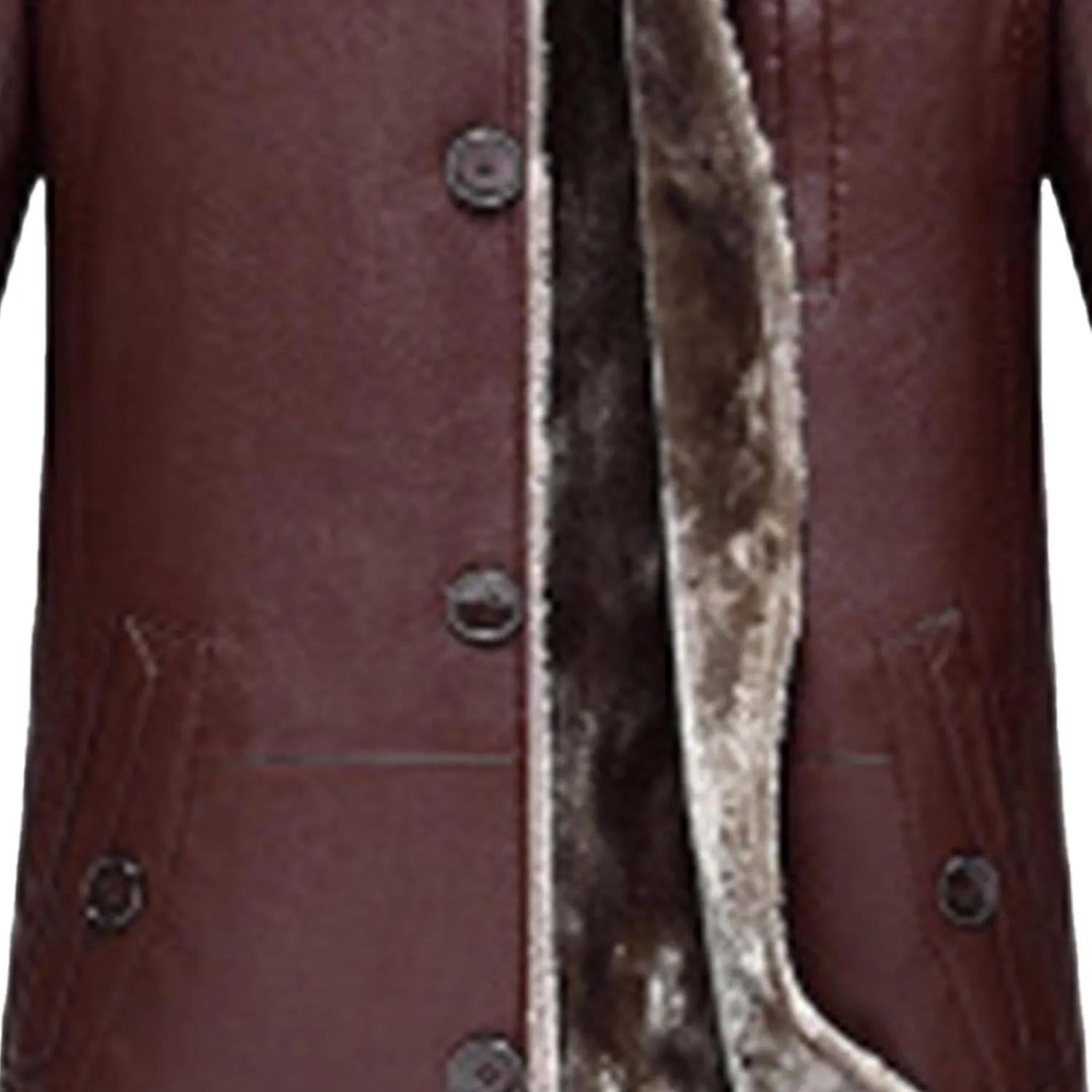 Maiyifu-GJ Mens Faux Leather Jacket Long Trench Coat Fleece Lined Leather Jacket Windproof Warm Thicken Motorcycle Biker Coat