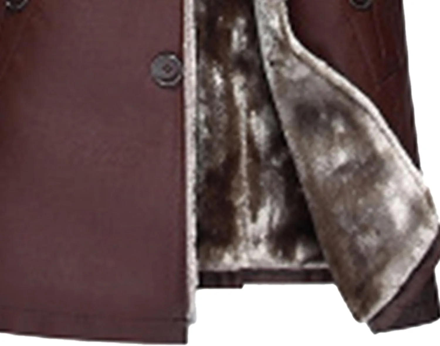 Maiyifu-GJ Mens Faux Leather Jacket Long Trench Coat Fleece Lined Leather Jacket Windproof Warm Thicken Motorcycle Biker Coat