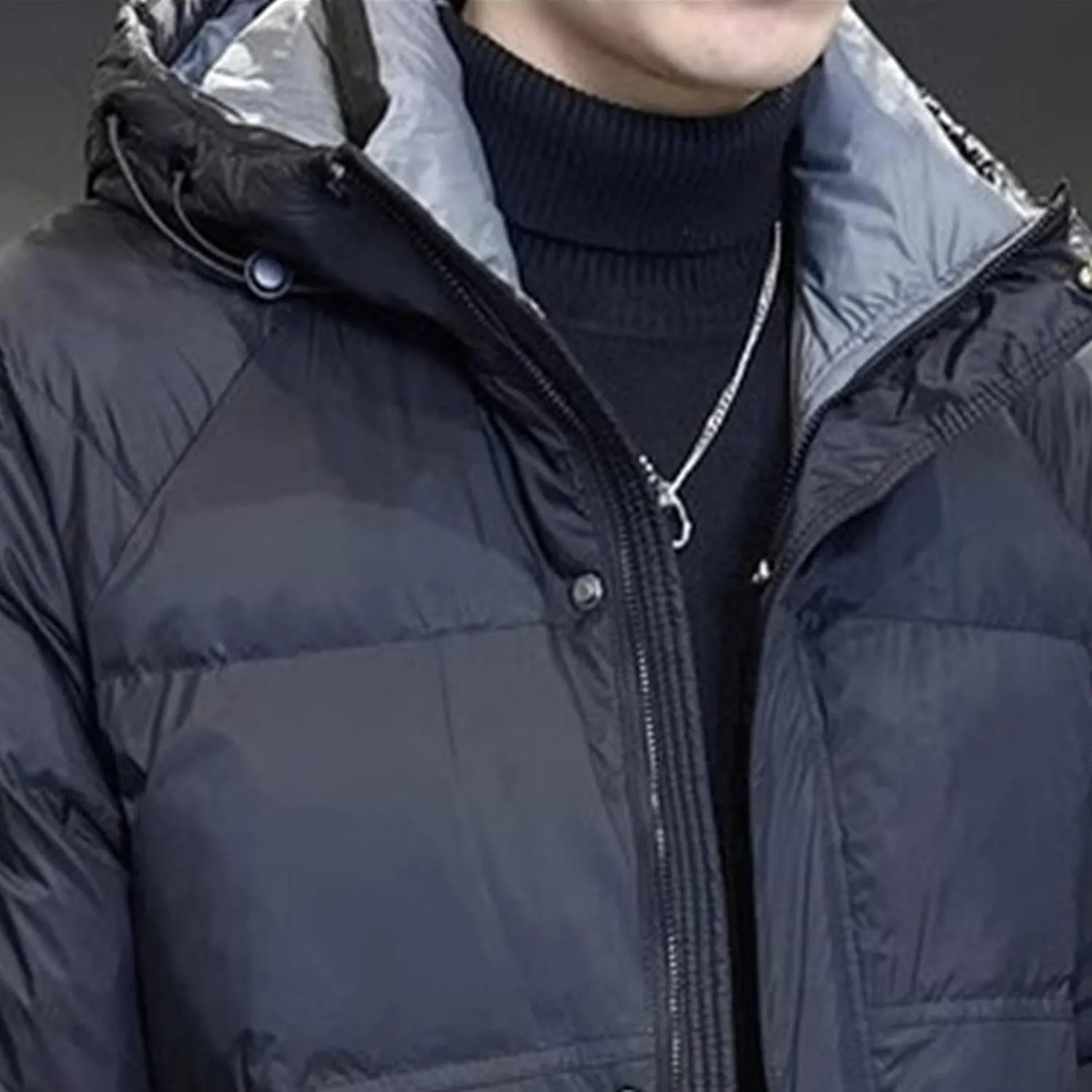 Men's Winter Zip Up Puffer Hooded Warm Quilted Padded Jackets with Pockets Thicken Warm Down Windbreaker Parka