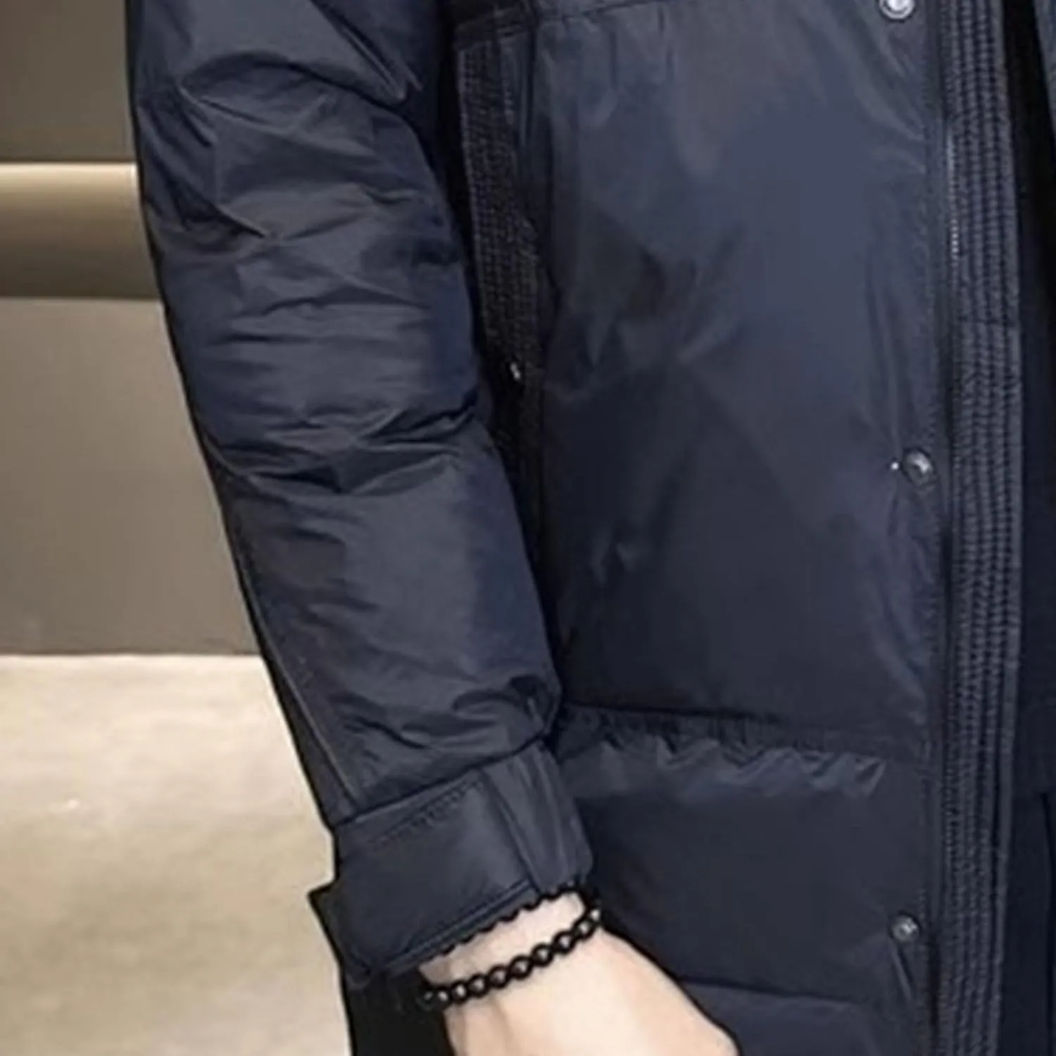 Men's Winter Zip Up Puffer Hooded Warm Quilted Padded Jackets with Pockets Thicken Warm Down Windbreaker Parka