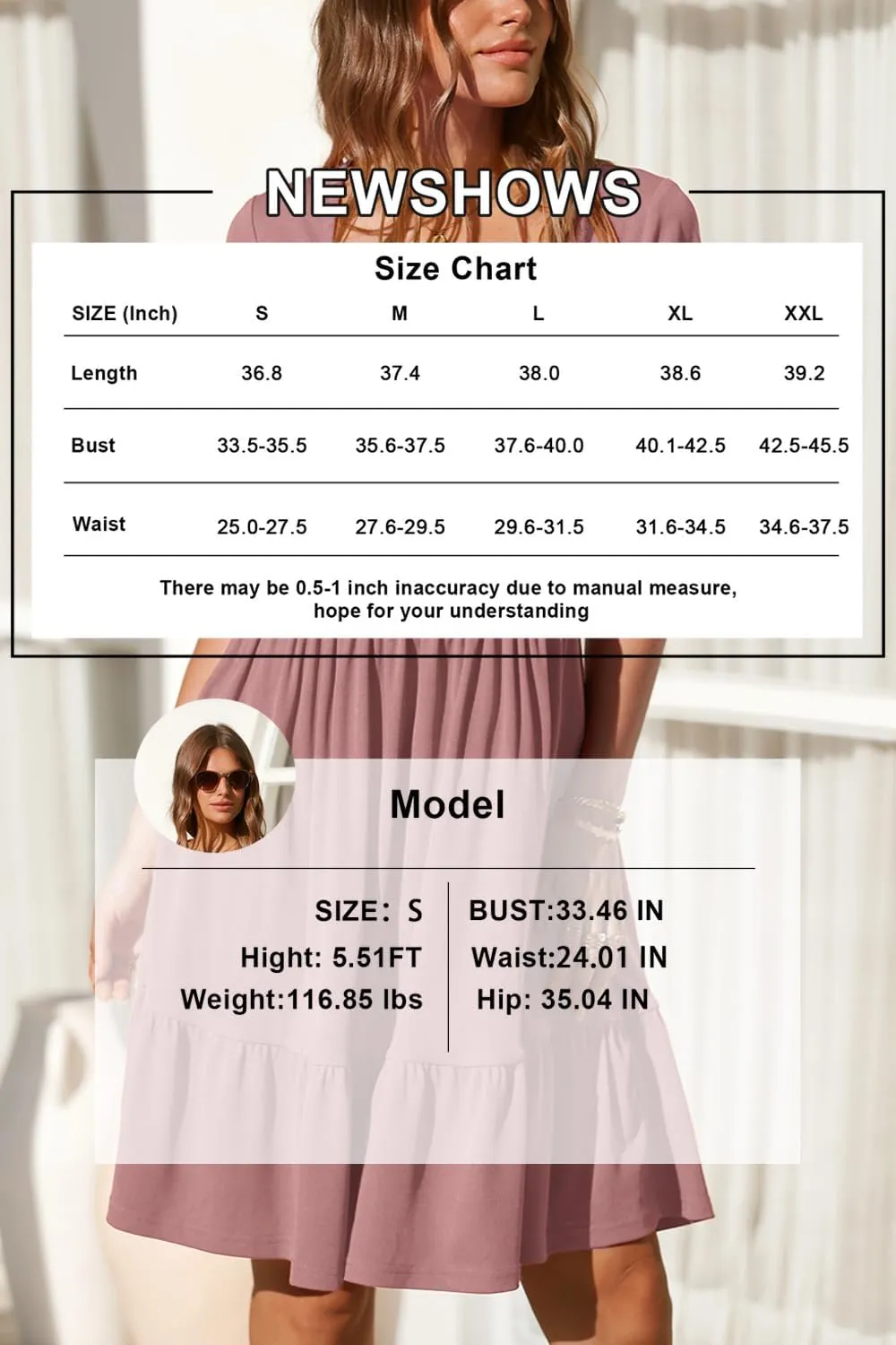 Newshows Women 2025 Summer Dress Square Neck Formal Short Sleeve Business Casual Outfits Ruffle Spring Pockets Sundress