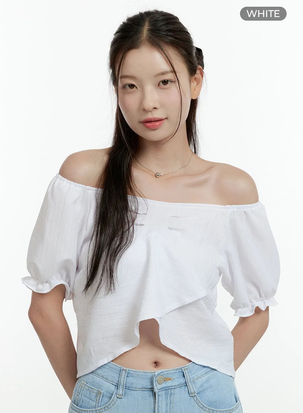 Off Shoulder Crop Blouse OL430