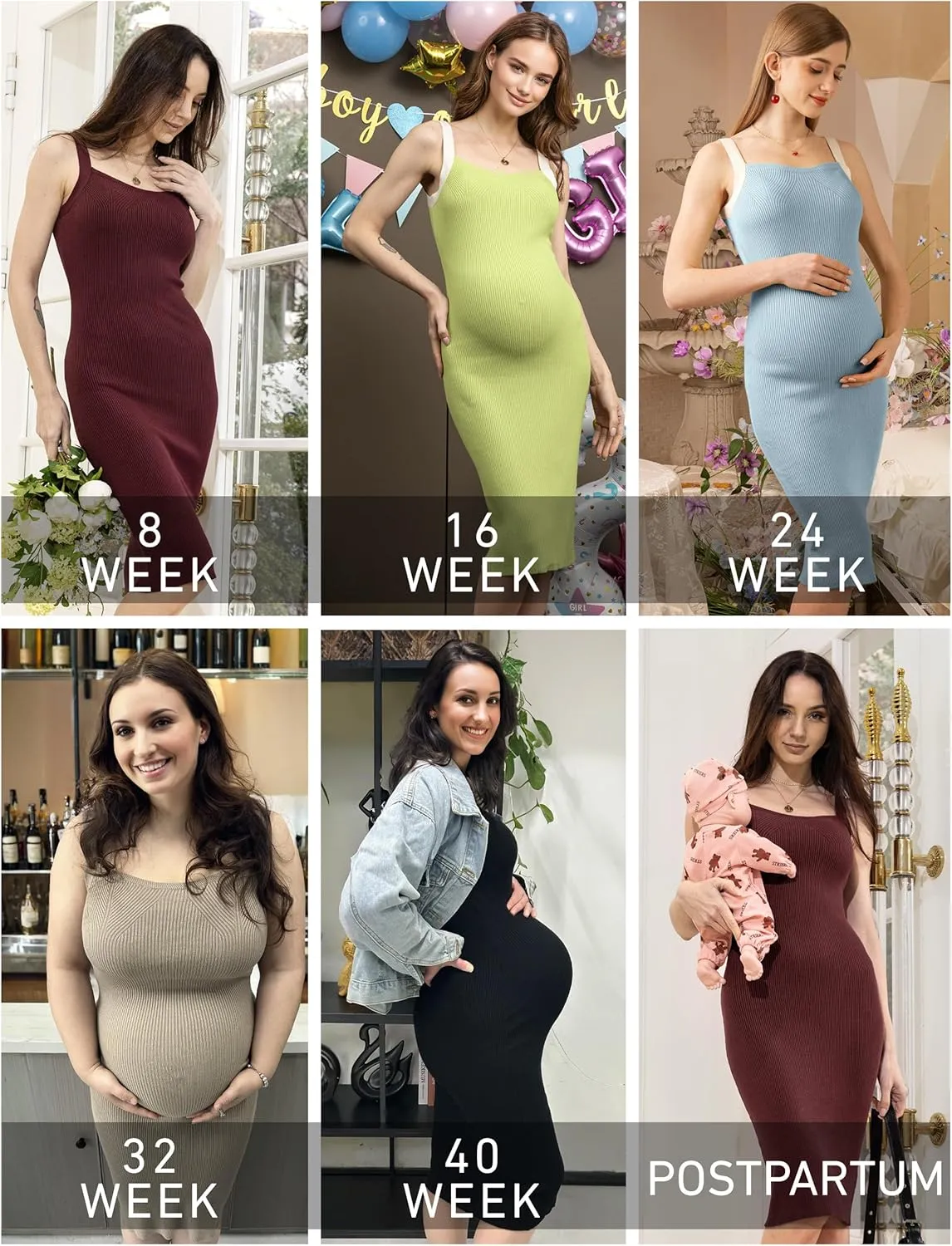 SUNNYBUY Women's Ribbed Knit Maternity Dress Summer Sleeveless Bodycon Pregnancy Dresses Casual Tank Outfits Clothes