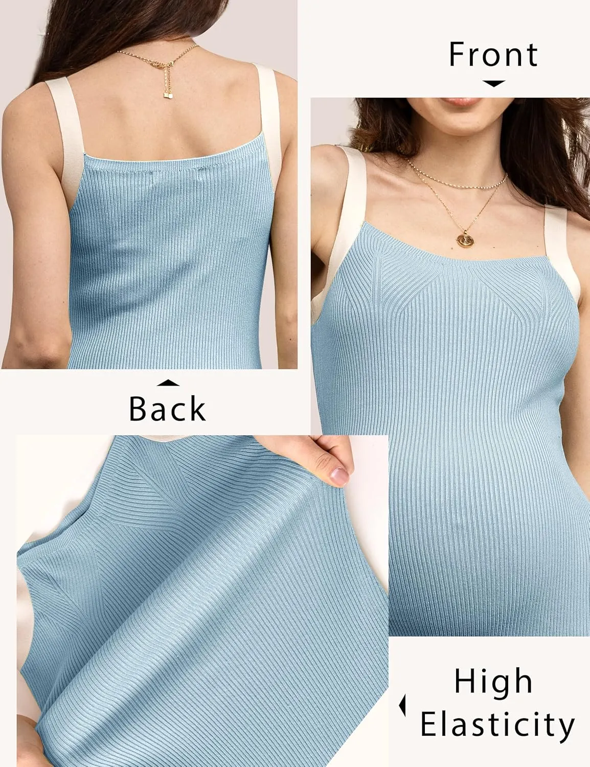 SUNNYBUY Women's Ribbed Knit Maternity Dress Summer Sleeveless Bodycon Pregnancy Dresses Casual Tank Outfits Clothes