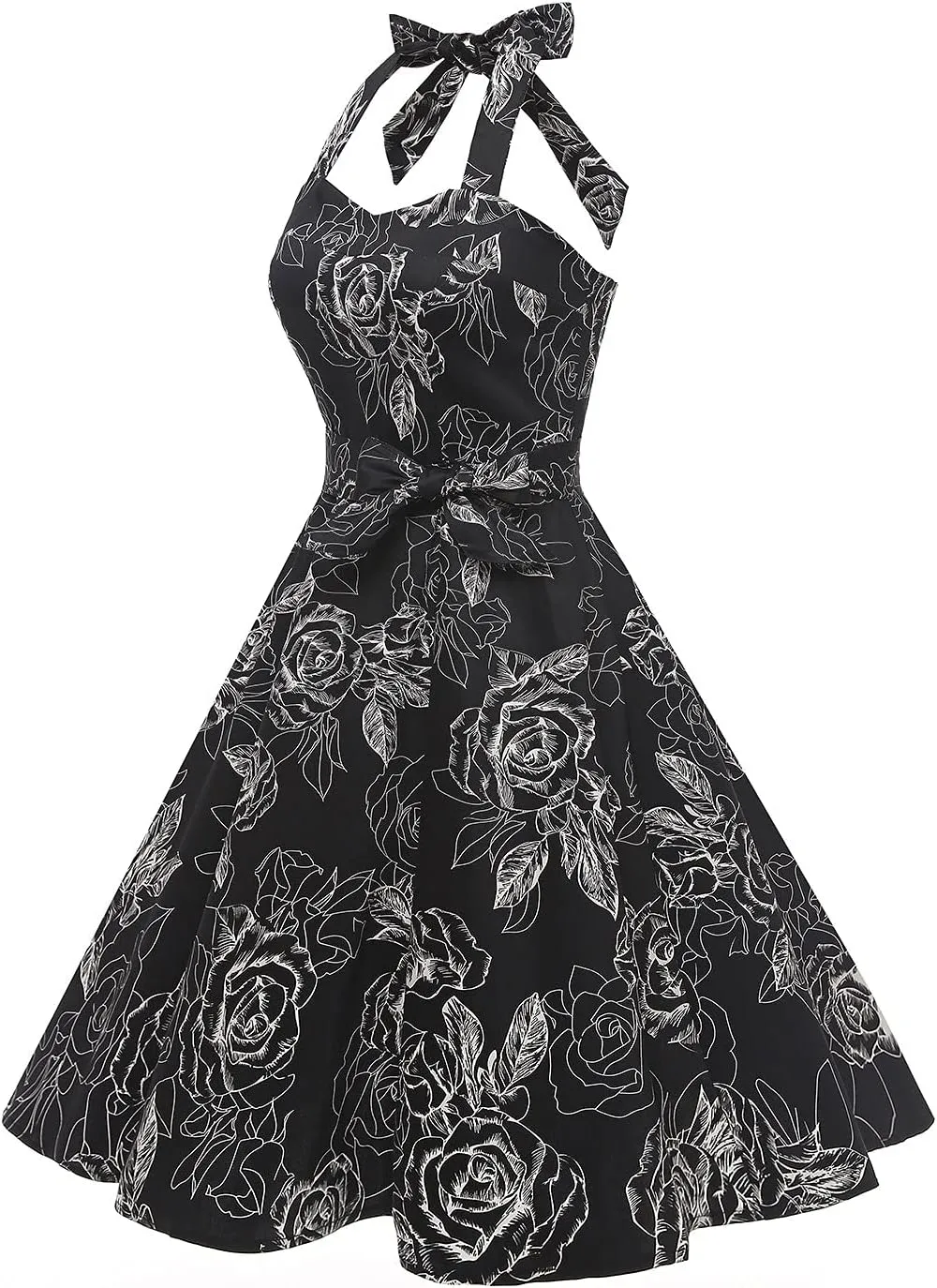 Topdress Women'sVintage Polka Audrey Dress 1950s Halter Retro Cocktail Dress