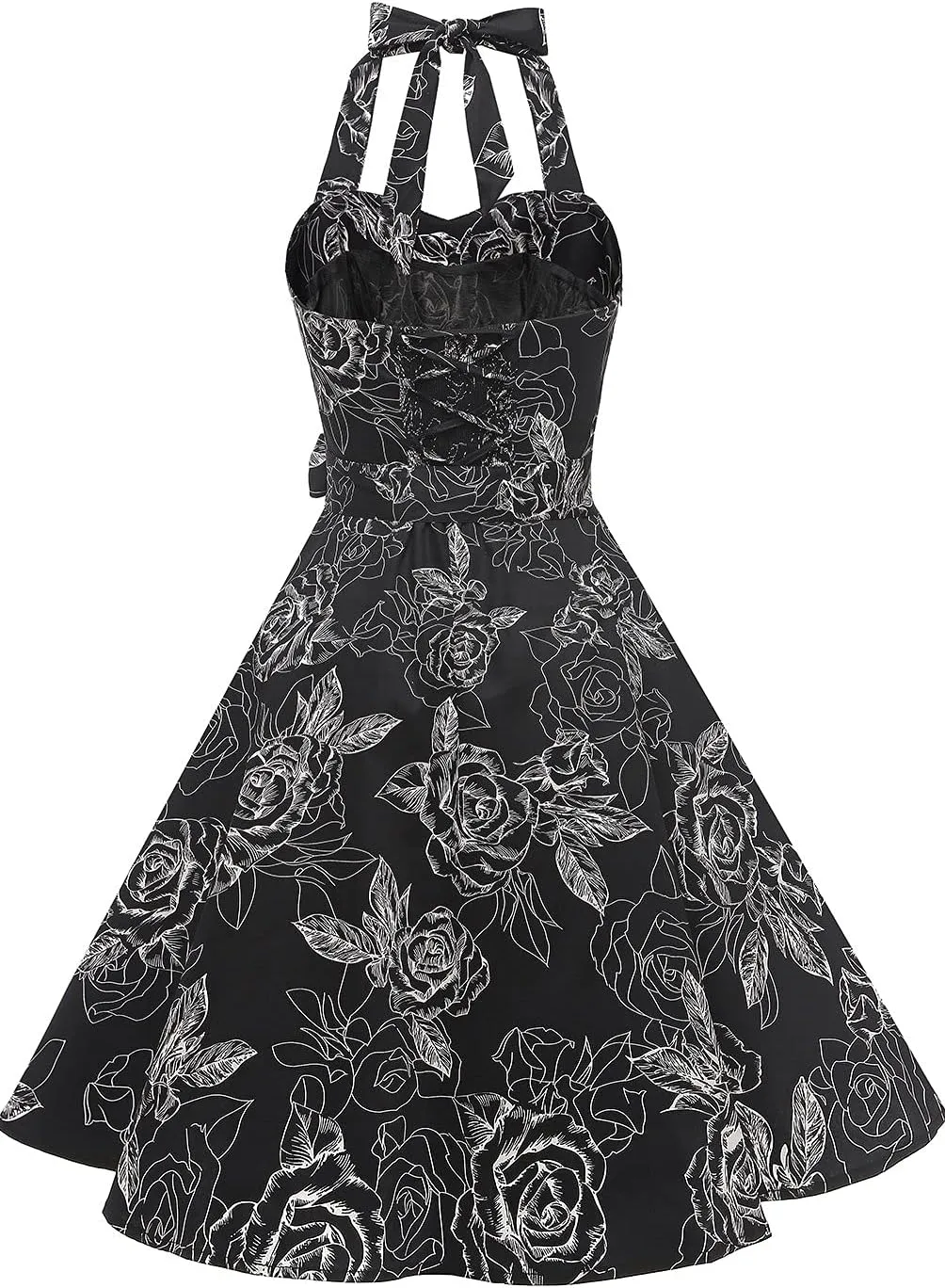 Topdress Women'sVintage Polka Audrey Dress 1950s Halter Retro Cocktail Dress