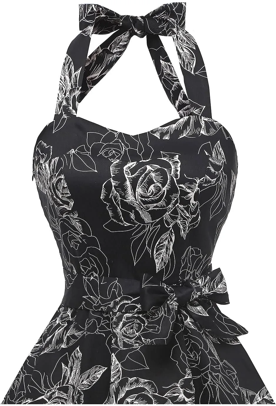 Topdress Women'sVintage Polka Audrey Dress 1950s Halter Retro Cocktail Dress