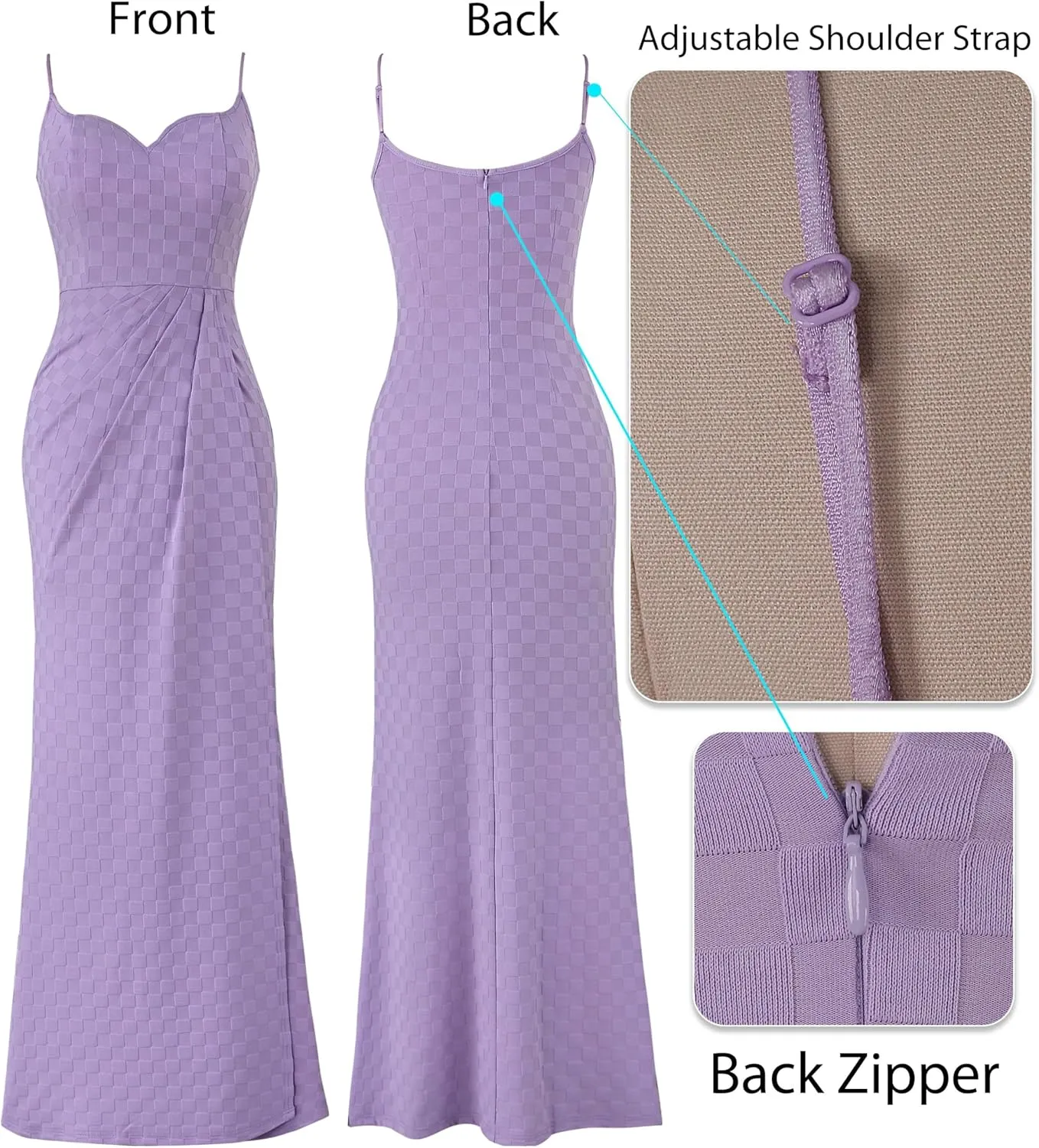 VFSHOW Womens Sexy Formal Ruched Fitted High Slit Bodycon Maxi Dress Spaghetti Strap Sweetheart Cocktail Prom Evening Gown