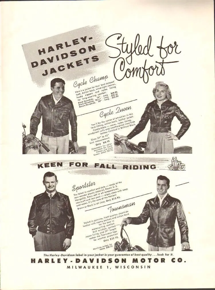 VINTAGE ORIGINAL HARLEY DAVIDSON SPORTSTER JACKET MID 1950S  LARGE MADE USA