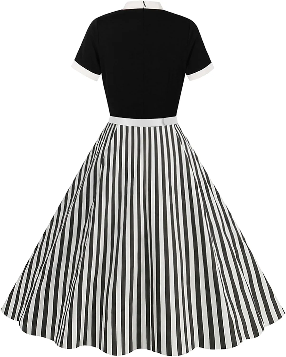 Women 1950s Vintage Floral Cocktail Swing Dress 50s Short Sleeve Audrey Hepburn Rockabilly Prom Dress A Line Tea Party Dress