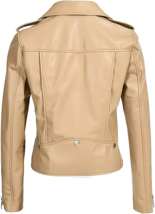 Women's Biker Multi Color Leather Jacket, Leather Biker Jacket for Women, Faux Leather Biker Bomber Jacket