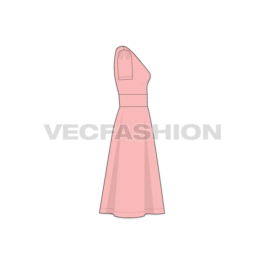 Women's Short Sleeved Swing Dress