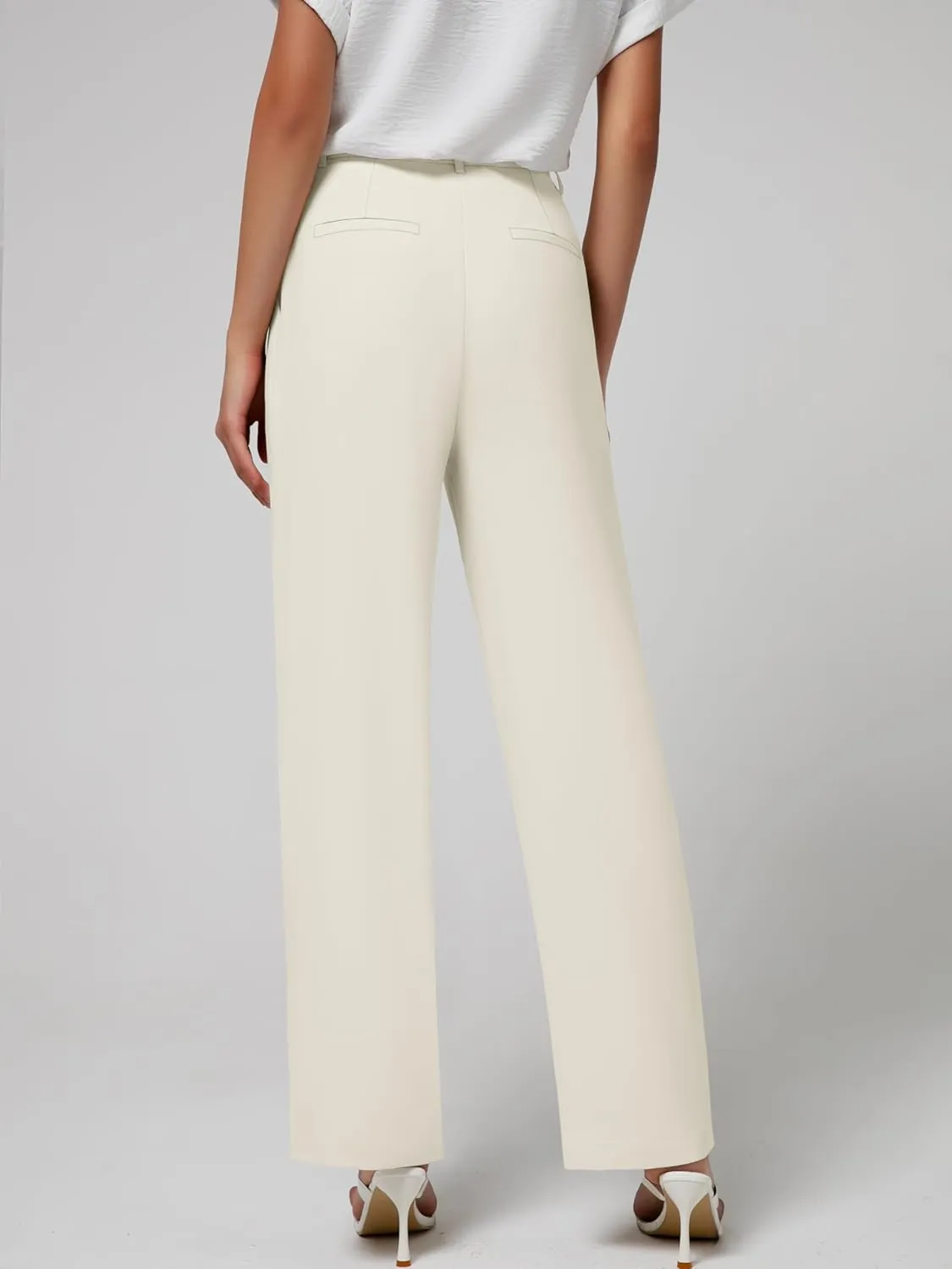 Women's Wide Leg Dress Pants High Waisted Business Casual Trousers Dressy Work Office Pants with Pockets